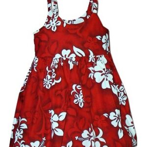 Pacific Legend Hawaiian Dress with Red and White Flowers