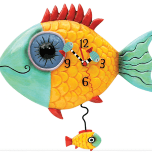 Colorful Swimming Wide Eyed Fishy Clock